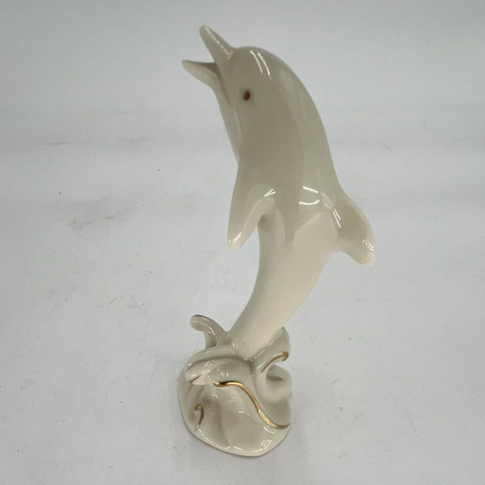 Lenox Porcelain Dolphin Figurine Handcrafted Gold Accents